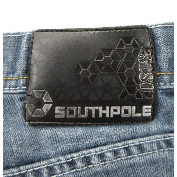 Southpole Jeans 36 Hip Hop Loose Baggy Straight Whiskered Wash 36X30 - Picture 9 of 12